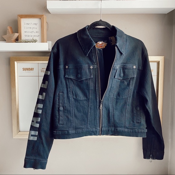 Harley-Davidson Jackets & Blazers - Harley Davidson black denim jacket S